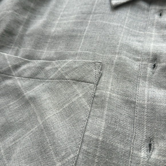 Hudson North, M, cotton button up shirt gray/white - Picture 3 of 5